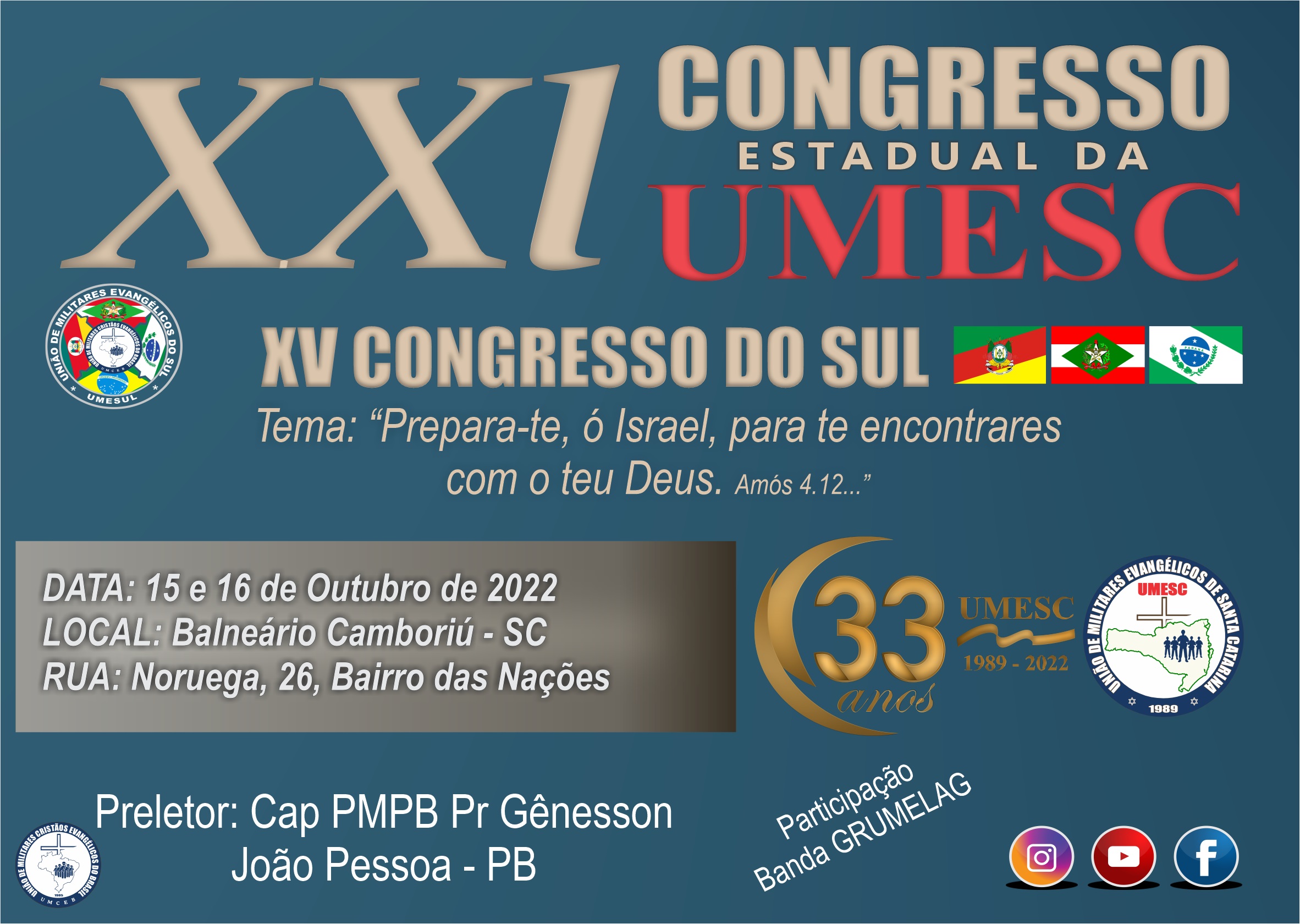 Congresso Estadual e do Sul do Brasil 2022 oficial